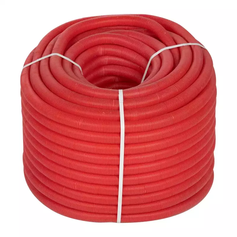 Труба Royal Thermo гофрированная 28 мм (для труб d20), красная, (бухта 75 м)