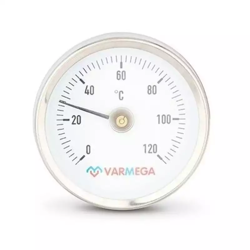 Термометр VARMEGA биметаллич. накладной 63 мм, 120гр.С, с пружиной, VMMT05-635000
