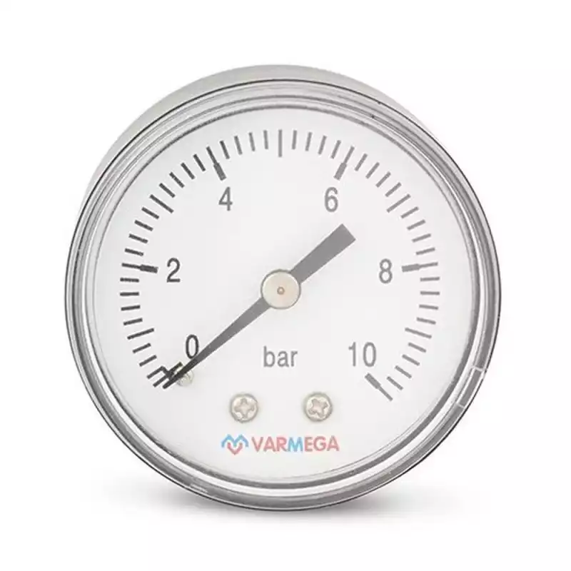 Манометр VARMEGA аксиальный 50 мм, 10 бар, 1/4
