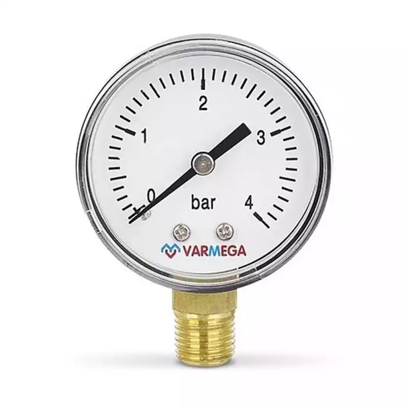 Манометр VARMEGA радиальный 50 мм, 4 бар, 1/4