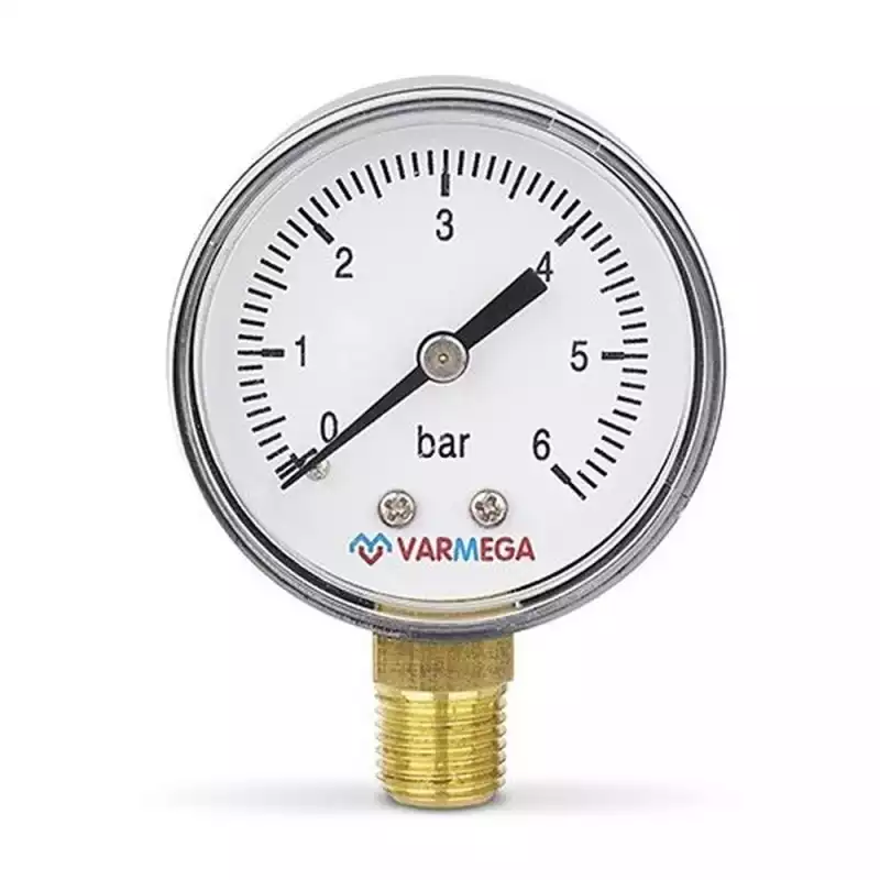 Манометр VARMEGA радиальный 50 мм, 6 бар, 1/4