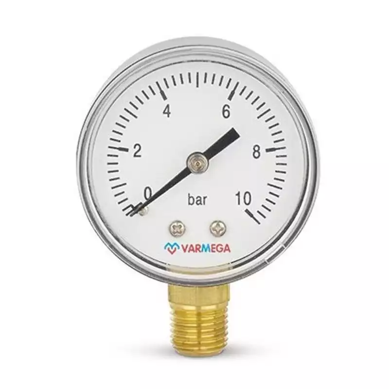 Манометр VARMEGA радиальный 50 мм, 10 бар, 1/4