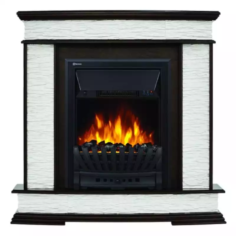 Каминокомплект:Очаг Electrolux EFP/P-1020LS, портал Scala Classic сланец скалистый бел., тёмн. Дуб