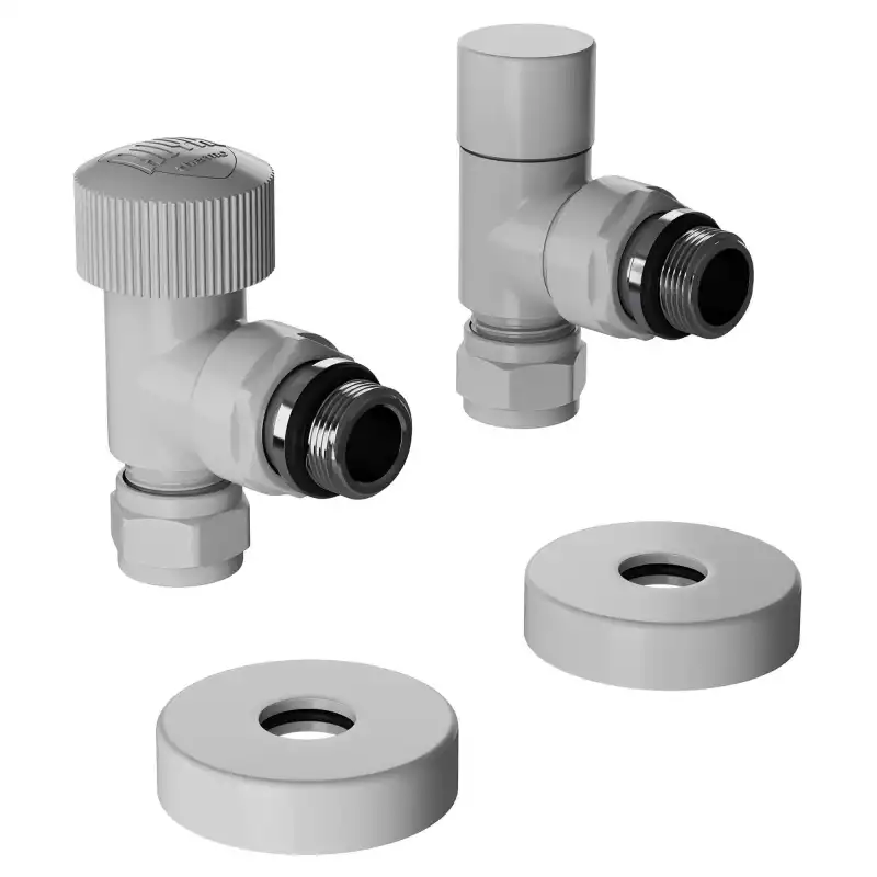 Набор термостатический угловой Royal Thermo Design Pro 15мм М30х1,5 (Белый)