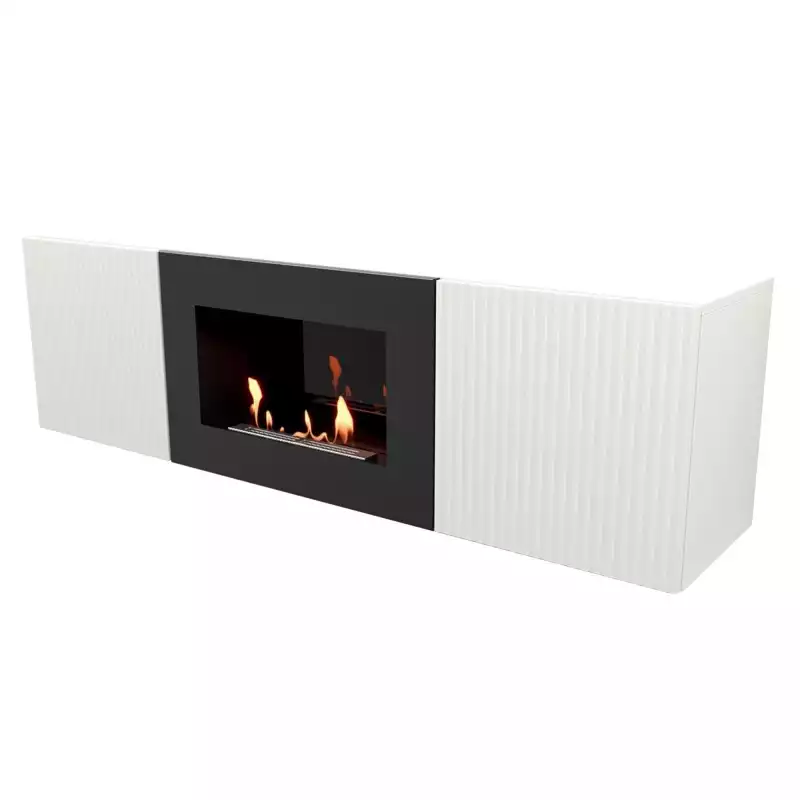Тумба с биокамином Firelight BFP/P-1400L белая