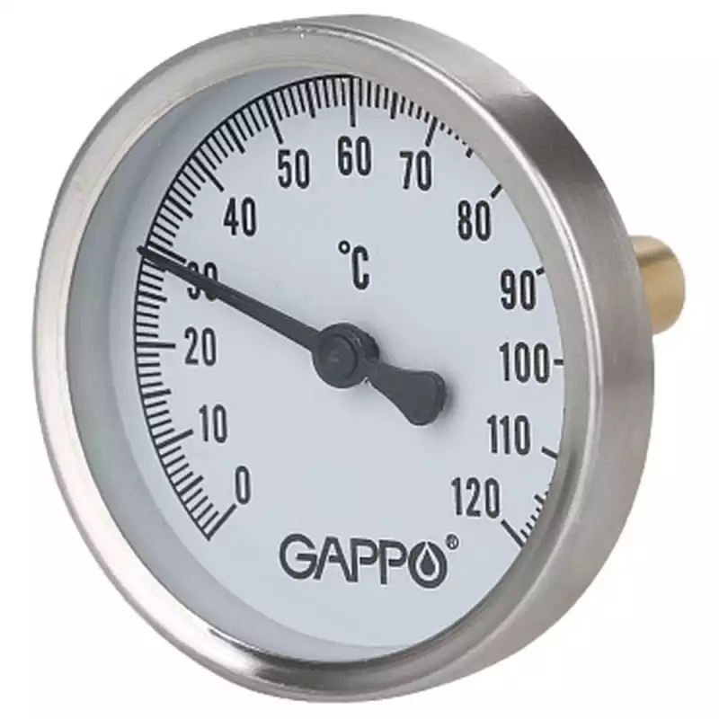 Термометр Gappo биметаллический с погружной гильзой 1/2