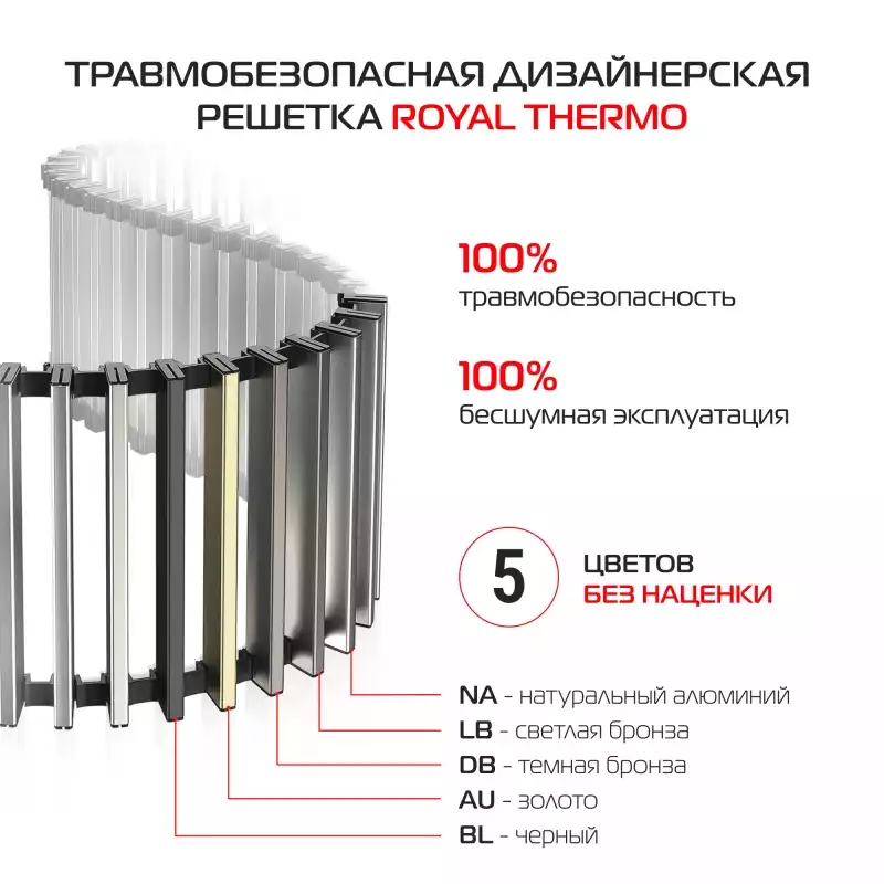 Конвектор внутрипольный Royal Thermo ATRIUM TURBO-150/250/2700-DG-U-BL