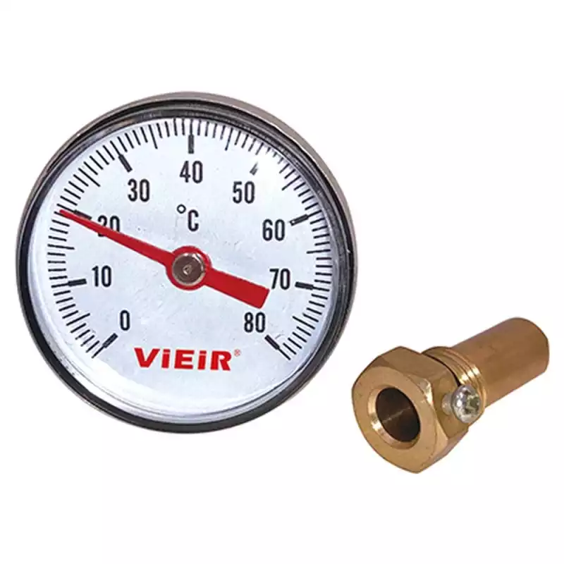 Термометр VIEIR с гильзой d-40 мм 1/4 YL19 (200/1)