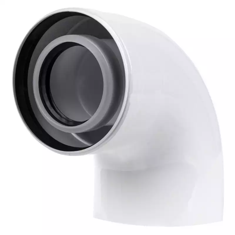 Отвод коаксиальный Royal Thermo 60/100, 90 гр. M/F для конденсационных котлов