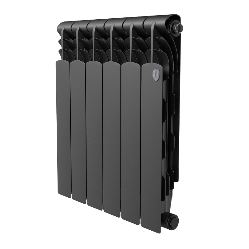 Радиатор биметаллический Royal Thermo Revolution B 500 Чёрный – 6 секц.