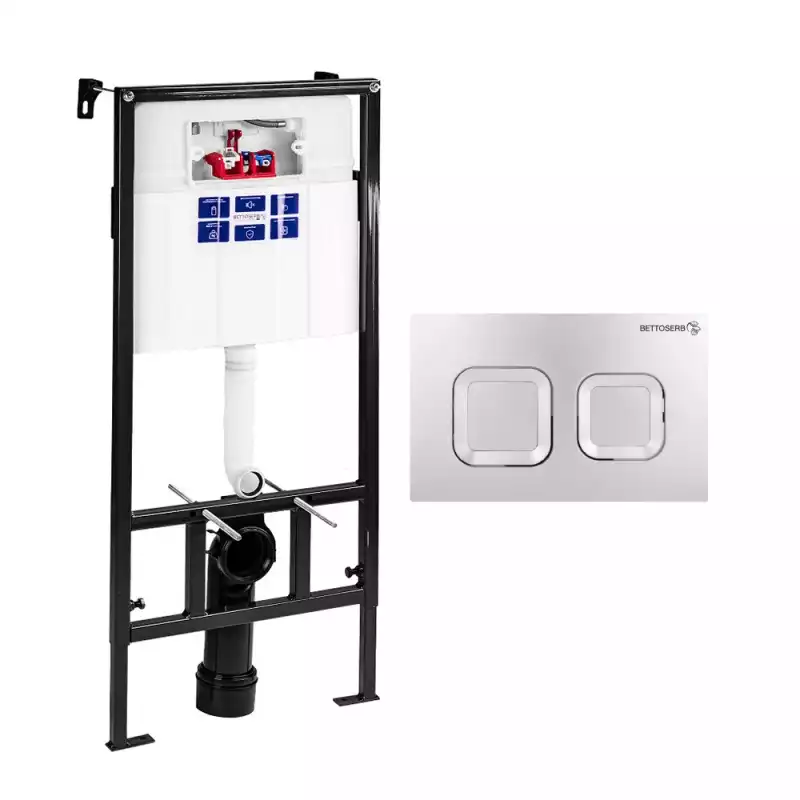 Инсталляция BETTOSERB SAVA FIX SLIM, клавиша смыва SMART, хром. глянец, SET40006473