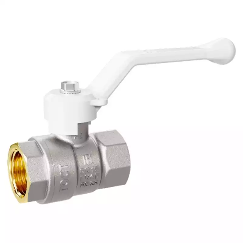 Кран шаровой латунный LD Pride 47.50.В-В.Р Ду 50 Ру 25 white (рычаг с бир.)