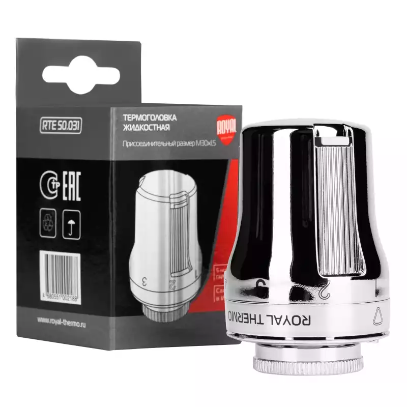 Термоголовка жидкостная Royal Thermo M30 x 1,5 хром