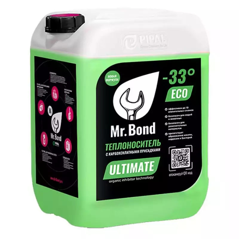 Теплоноситель Mr.Bond -33гр.С на основе пропиленгликоля ULTIMATE 33 ECO, (10кг)