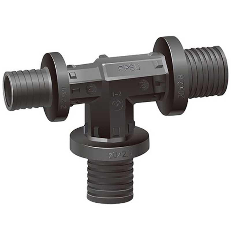 Тройник VARMEGA Slide-fit переходной, 32×25×25, аксиальный, PPSU, VM50523