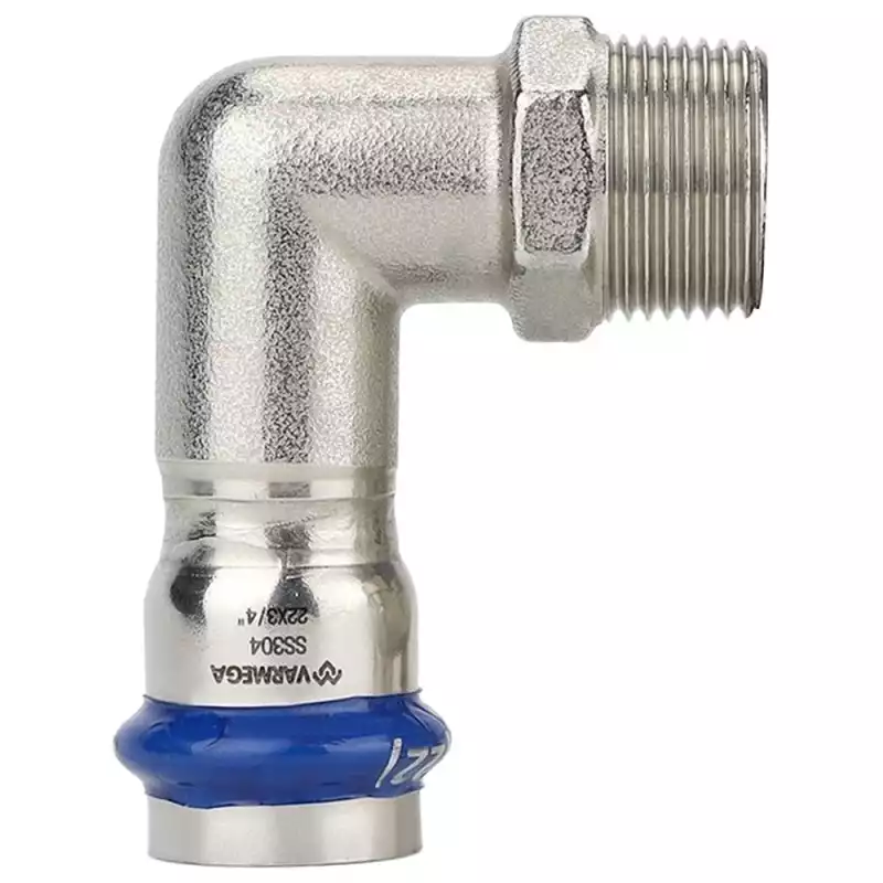 Угольник VARMEGA раструбный Inox Press НР 28x3/4