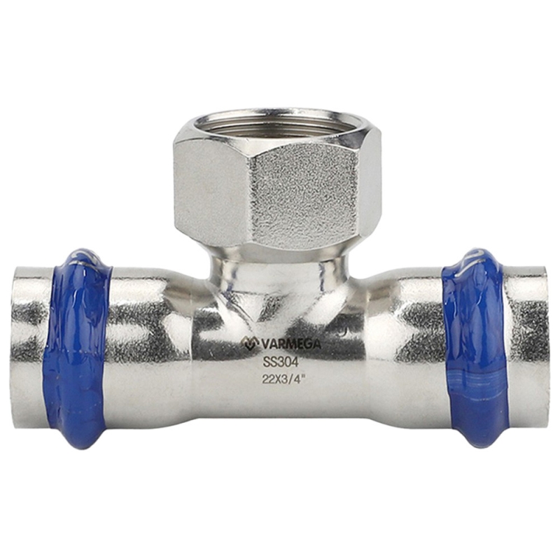 Тройник VARMEGA раструбный Inox Press ВР 35x1/2