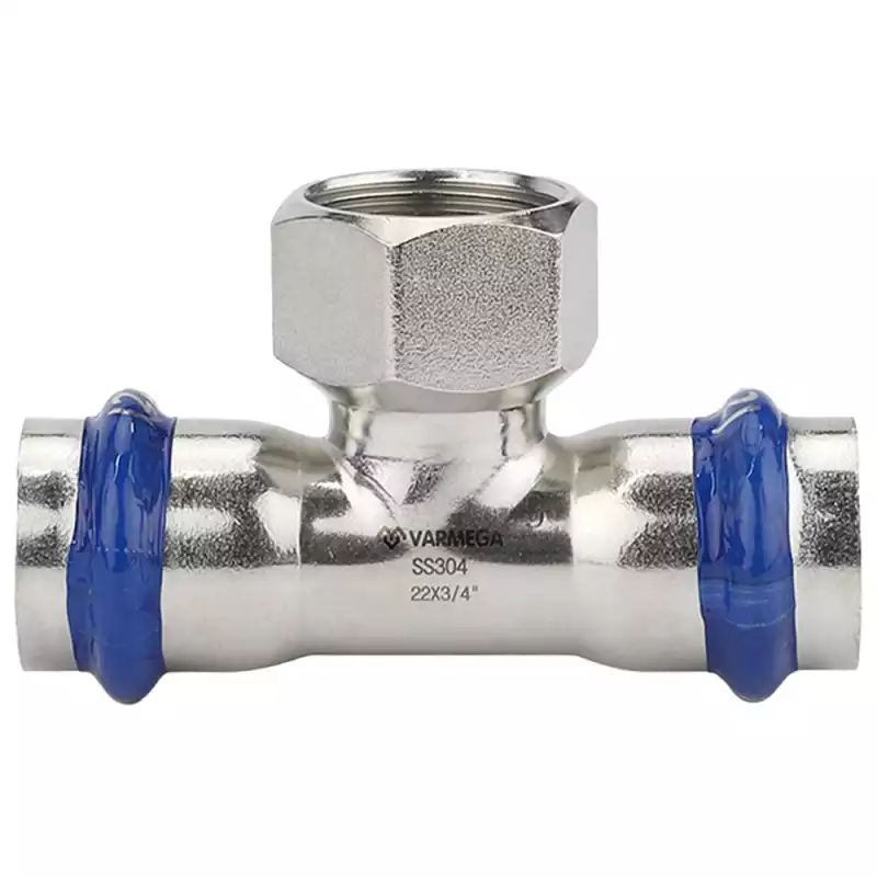 Тройник VARMEGA раструбный Inox Press ВР 35x1 1/4