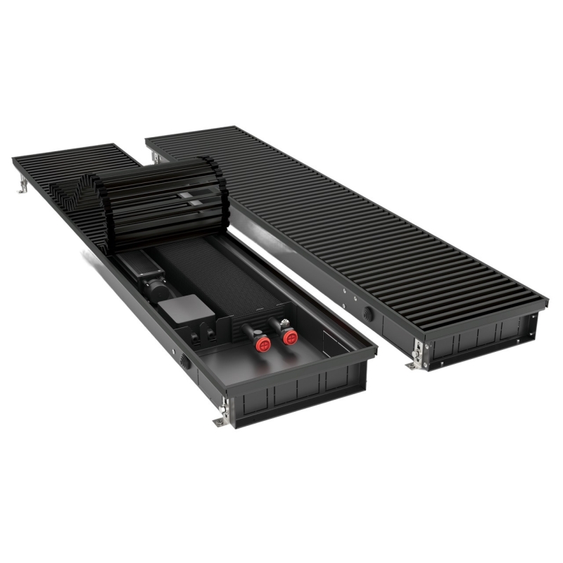 Конвектор внутрипольный Royal Thermo ATRIUM TURBO-80/180/2800-DG-U-BL