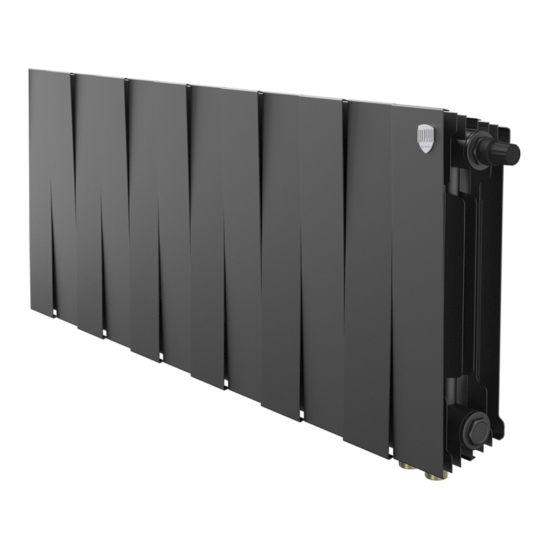 Радиатор биметаллический Royal Thermo PianoForte 300 Чёрный VR80 - 12 секц.