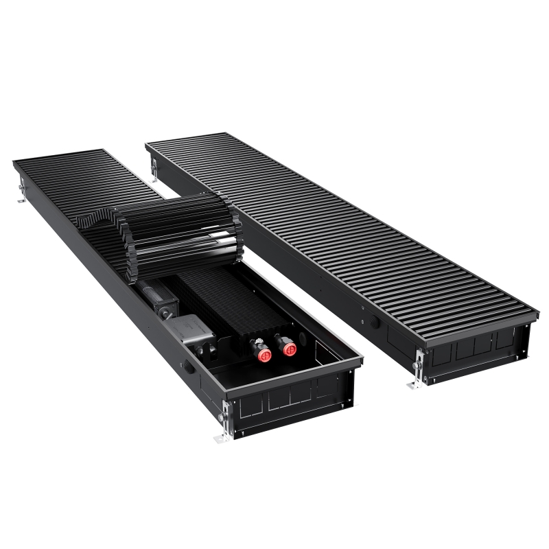 Конвектор внутрипольный Royal Thermo ATRIUM TURBO-90/250/2800-DG-U-BL