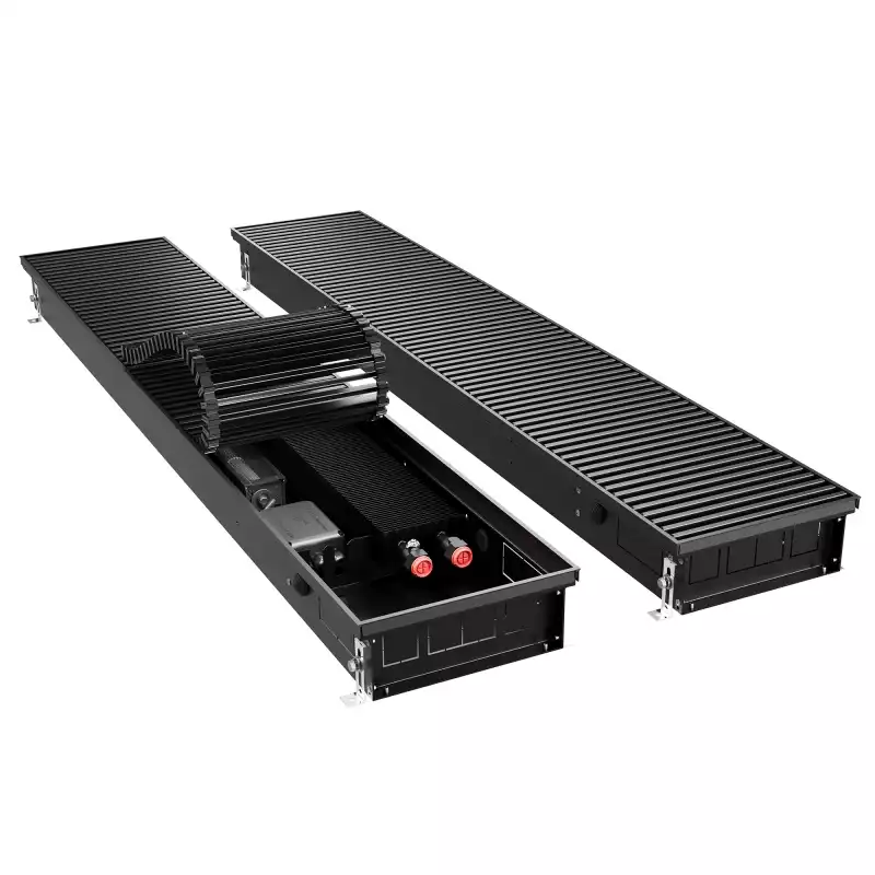 Конвектор внутрипольный Royal Thermo ATRIUM TURBO-90/250/2800-DG-U-BL
