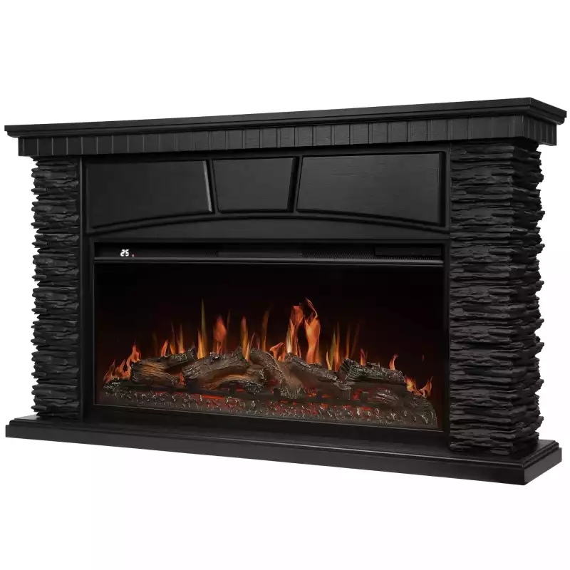 Портал Firelight Porto 40 камень черный шпон венге