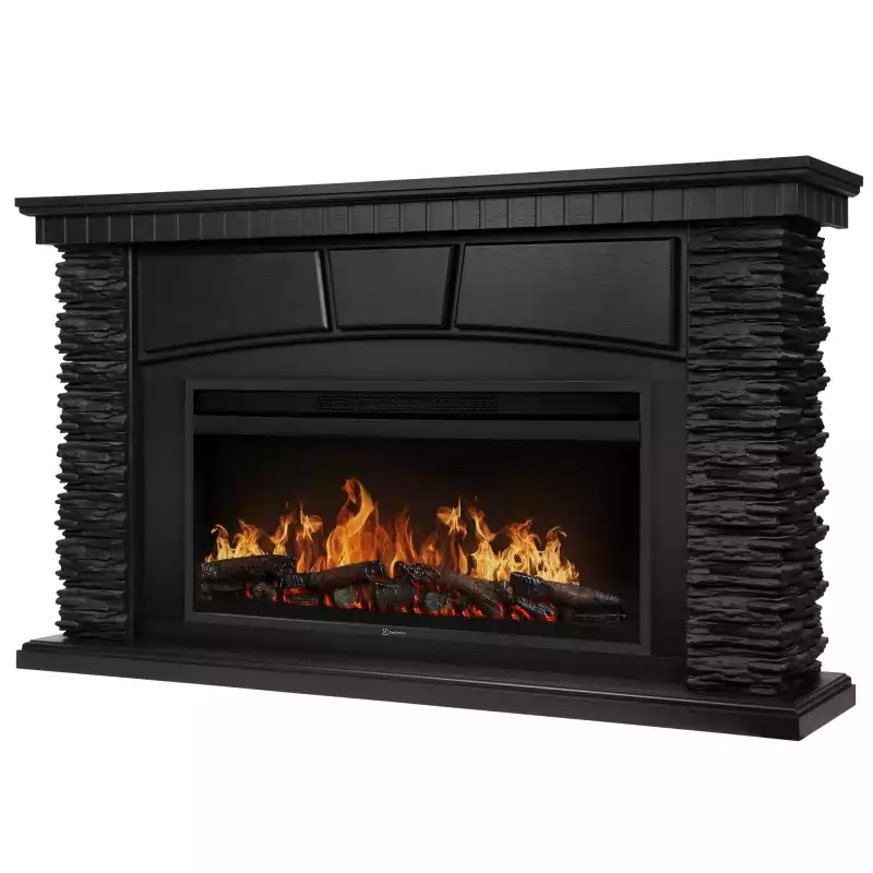 Портал Firelight Porto 42 камень черный шпон венге
