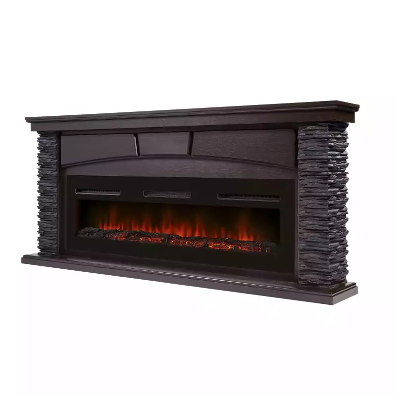 Портал Firelight Porto Long камень черный, шпон венге
