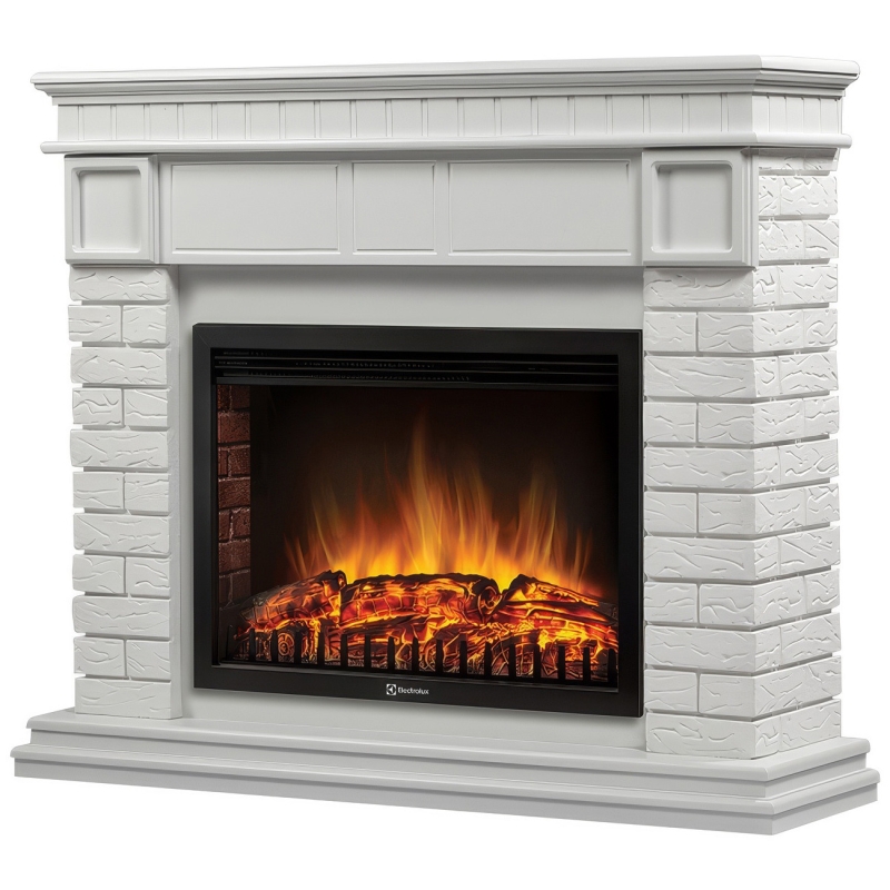 Портал Firelight Bricks 25 камень белый, белая эмаль