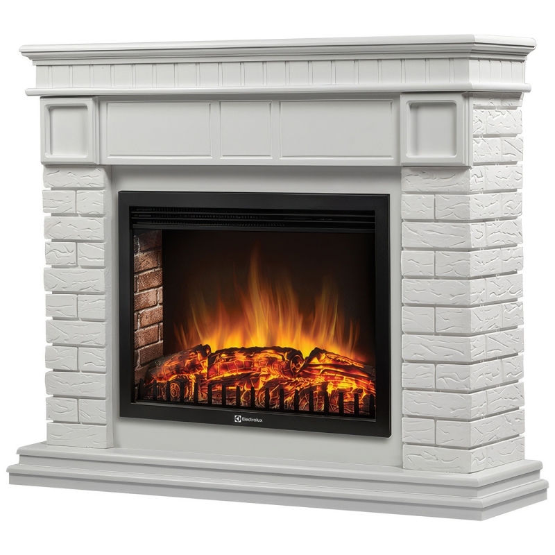 Портал Firelight Bricks 30 камень белый, белая эмаль