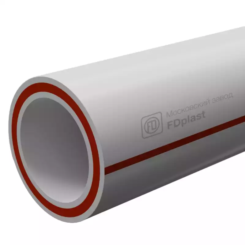 Труба полипропиленовая PPRC PN 25 / 125 *20,8 FDplast армированная стекловолокном, белая (уп.4 п/м)