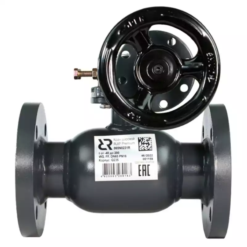 Кран шаровой стальной для воды РИДАН RJIP FF DN65 PN25 WG