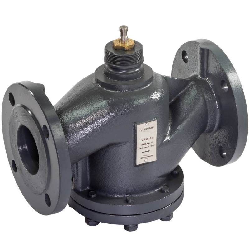 Клапан регулирующий РИДАН VFM-2R PN16 DN100 Kvs160 Tmax150, 2-х ход., седельный, фланец,чугун