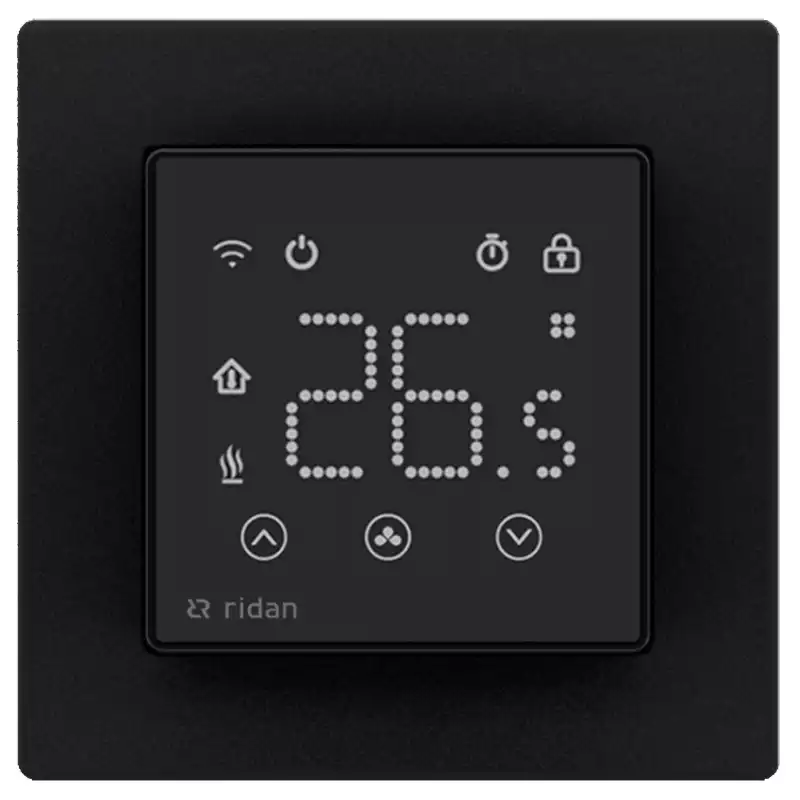 Термостат комнатный РИДАН RSmart-SB с Wi-Fi подключением 230V, черный