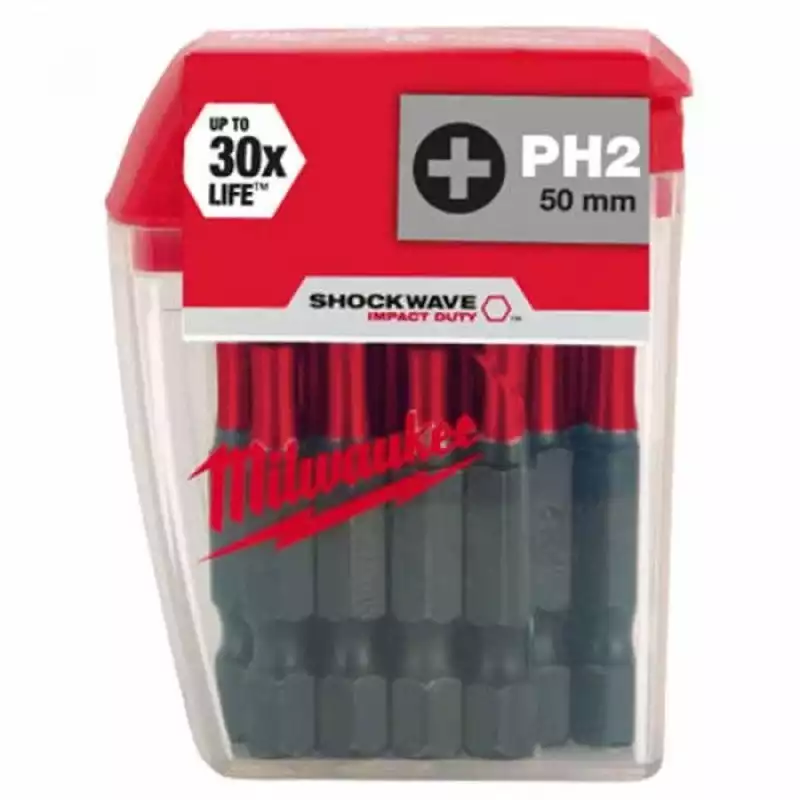 Насадка Milwaukee SHOCKWAVE PH2 50мм (упак_10) 4932430855