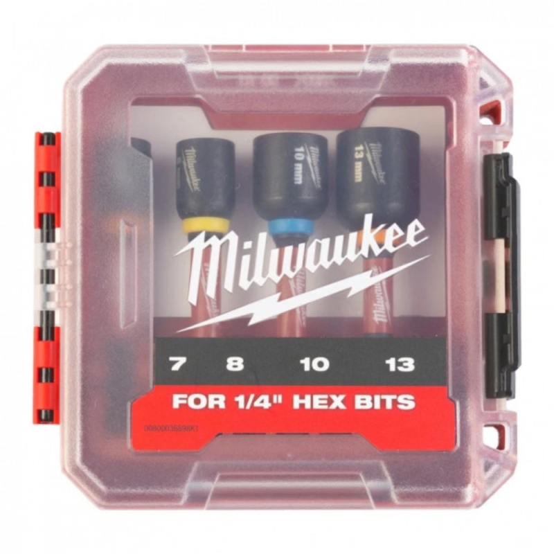 Набор насадок Milwaukee SHOCKWAVE магнитных торцевых (4) , хв. 1/4