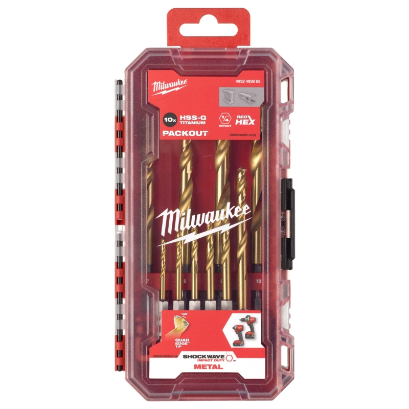 Набор сверл Milwaukee по металлу RedHEX HSS-TiN 10ед. 3-10мм GEN II