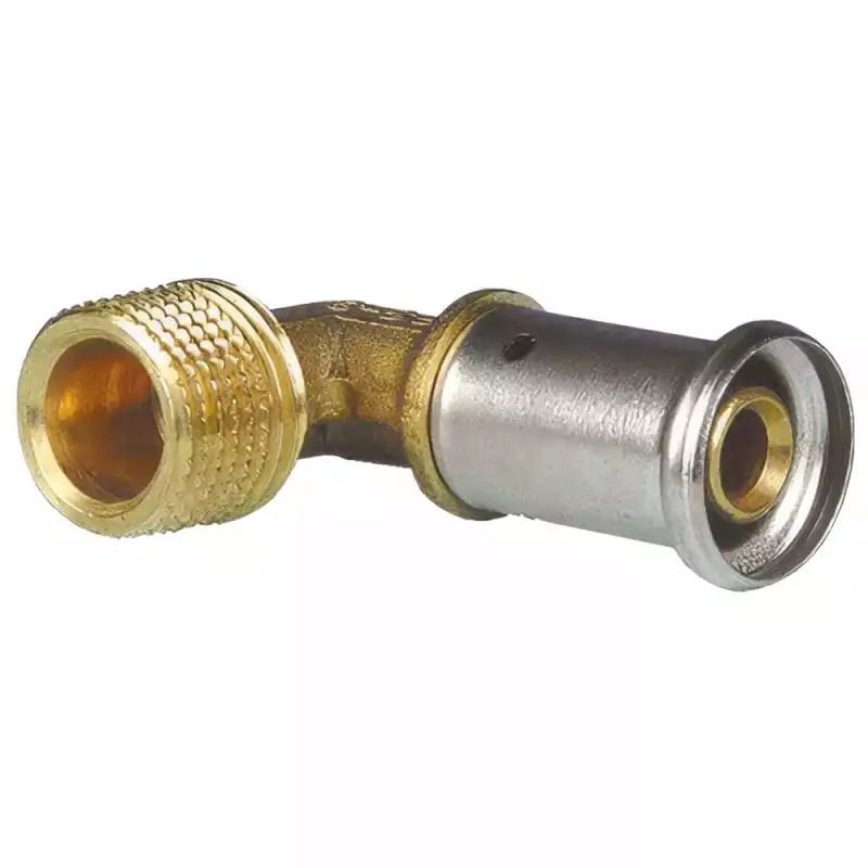 Угольник HENCO 90гр НР латунь пресс, 16x1/2