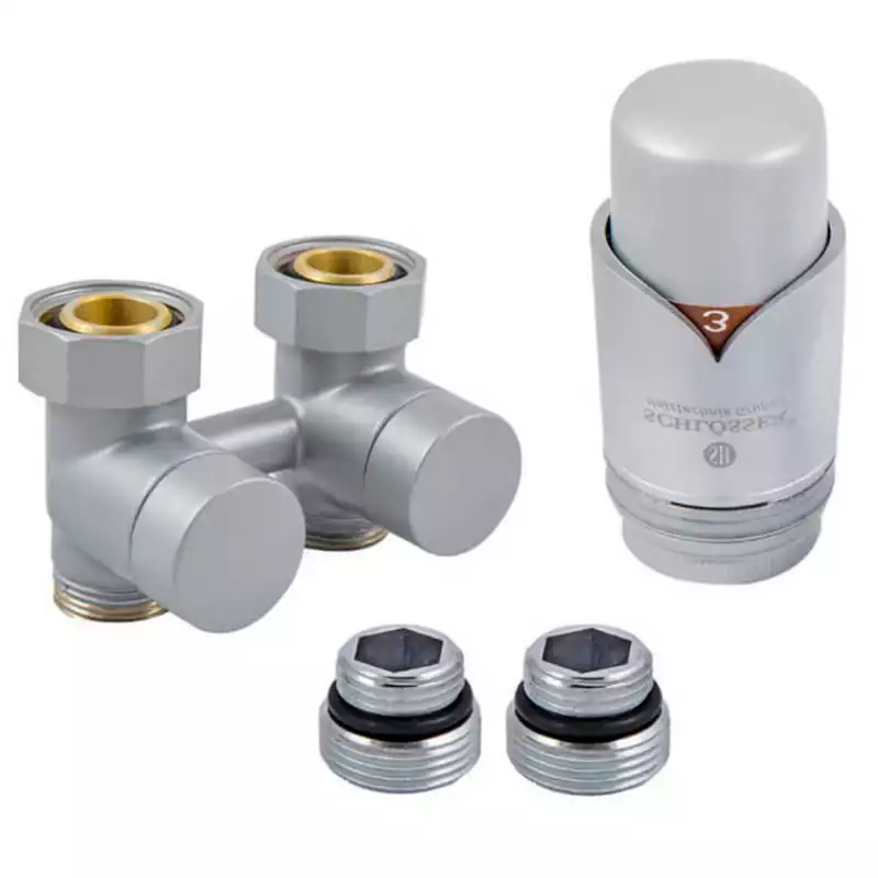 Комплект эксклюзив. узла подкл. SCHLOSSER 50мм, 3/4 x М22x1,5, 2 нип., прям., сатин