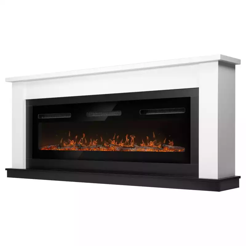 Каминокомплект: Очаг Electrolux Infinity EFP/P-1600ULS N, портал Canto Long белый, черный