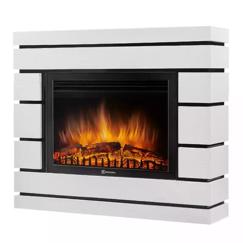 Каминокомплект: Очаг Electrolux EFP/P-2520LS N, портал Moderno 25 шпон белый дуб