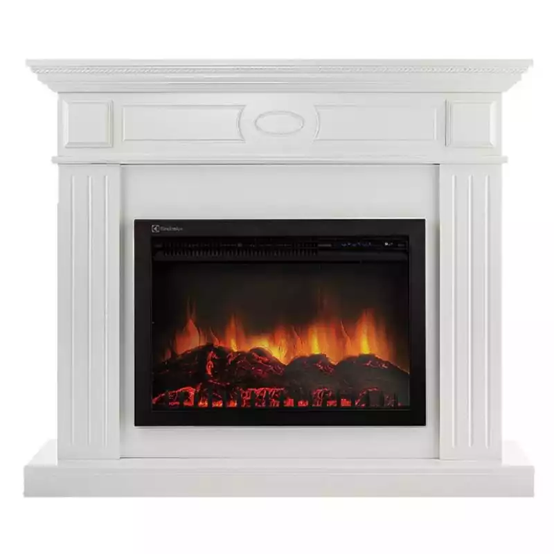 Каминокомплект: Очаг Electrolux EFP/P-3020LS N, портал Bianco 30 белый, р/в