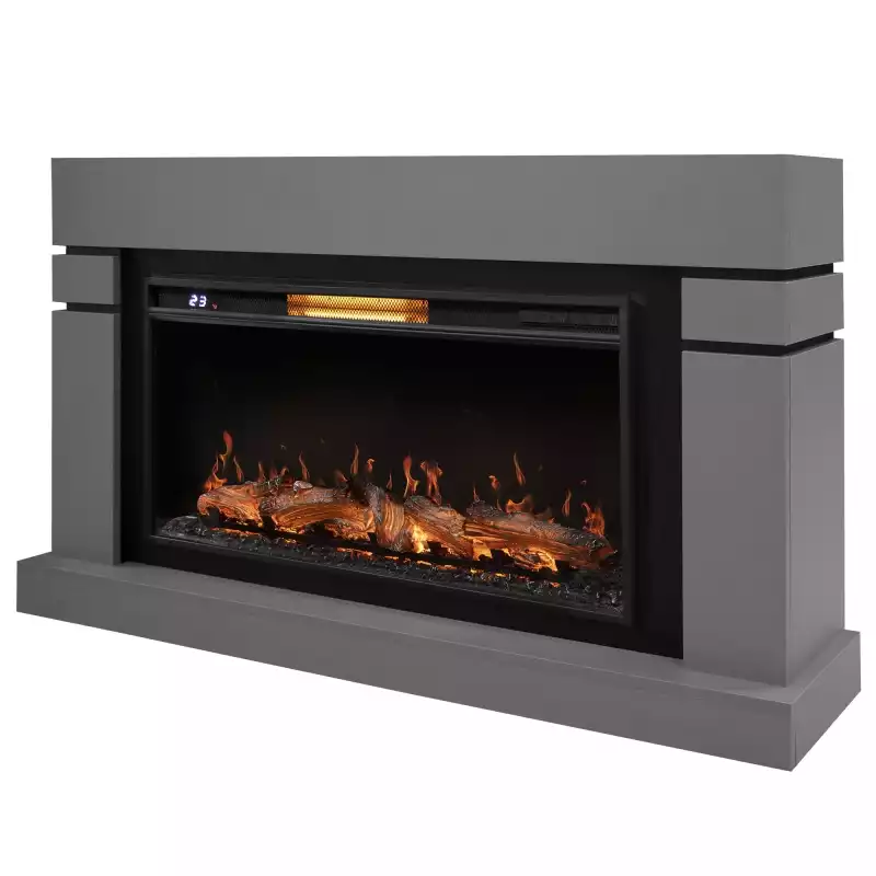 Каминокомплект: Очаг Electrolux EFP/P-3620LS, портал Lindos 42/40/36, светло-серый, р/в