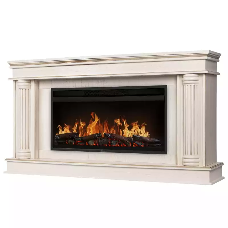 Каминокомплект: Очаг Electrolux EFP/P-3620LS, портал Olympia 42/40/36, сл. кость с зол. патиной