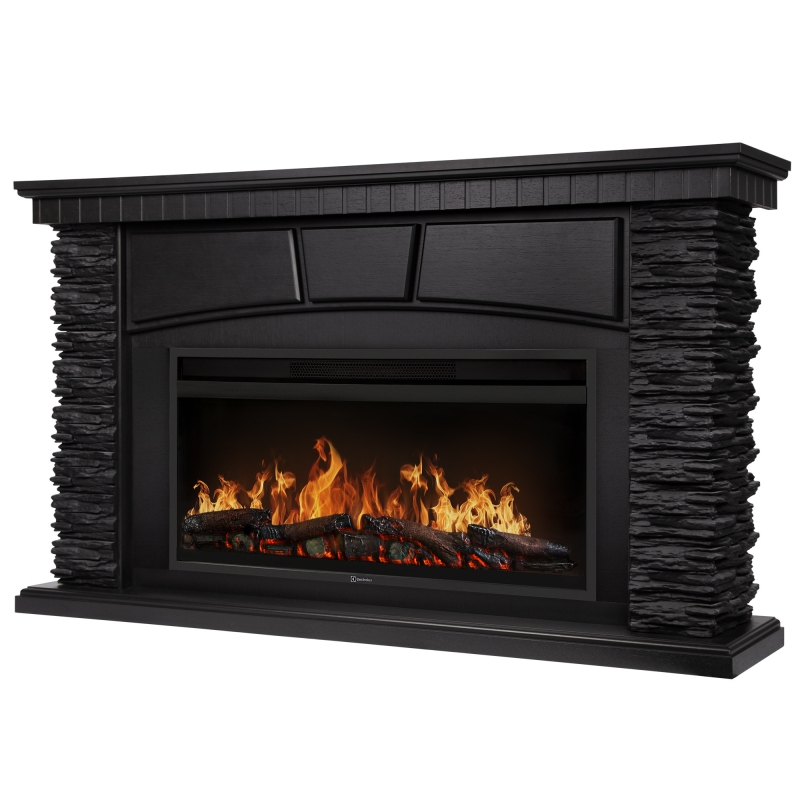 Каминокомплект: Очаг Electrolux EFP/P-3620LS, портал Porto 42/40/36 камень чер. шп. венге