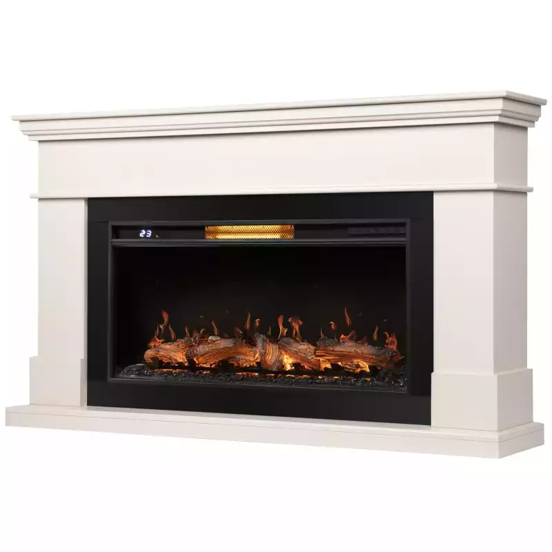 Каминокомплект: Очаг Royal Thermo Aurora RTFP/P-AR40LS, портал California 42/40/36, молочный