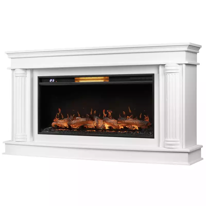 Каминокомплект: Очаг Royal Thermo Aurora RTFP/P-AR40LS, портал Olympia 42/40/36, белый