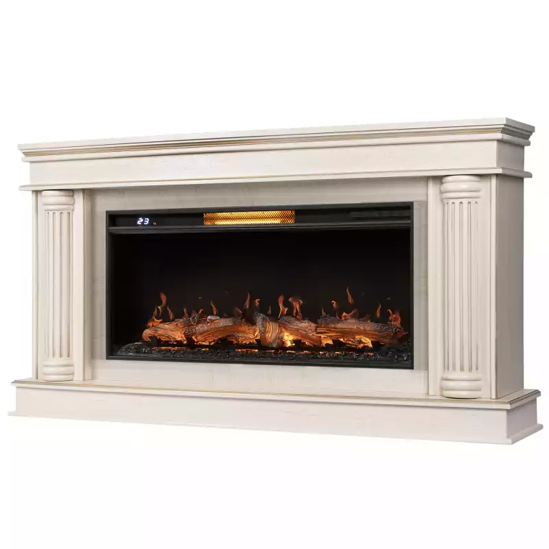 Каминокомплект: Очаг Royal Thermo Aurora RTFP/P-AR40LS, портал Olympia 42/40/36, сл. кость с зол. па