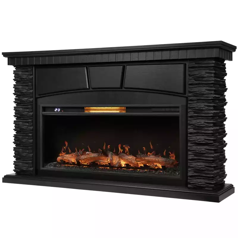 Каминокомплект: Очаг Royal Thermo Aurora RTFP/P-AR40LS, портал Porto 42/40/36 камень чер. шп. венге